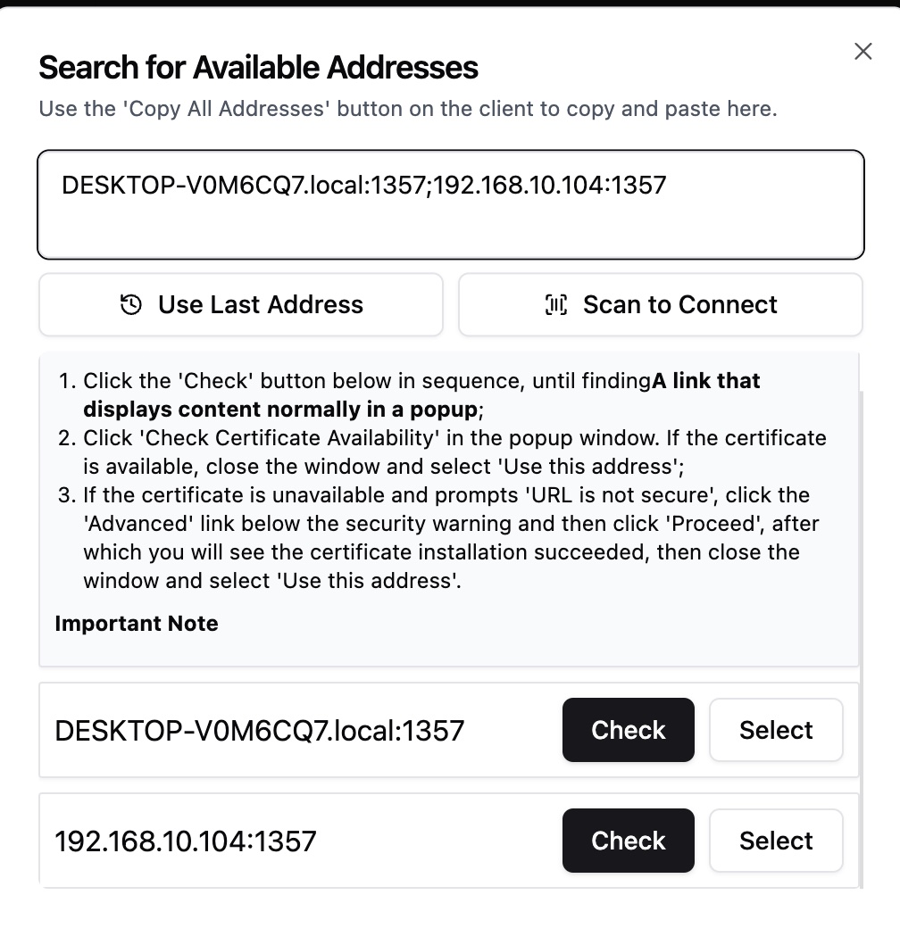 Dual device link address